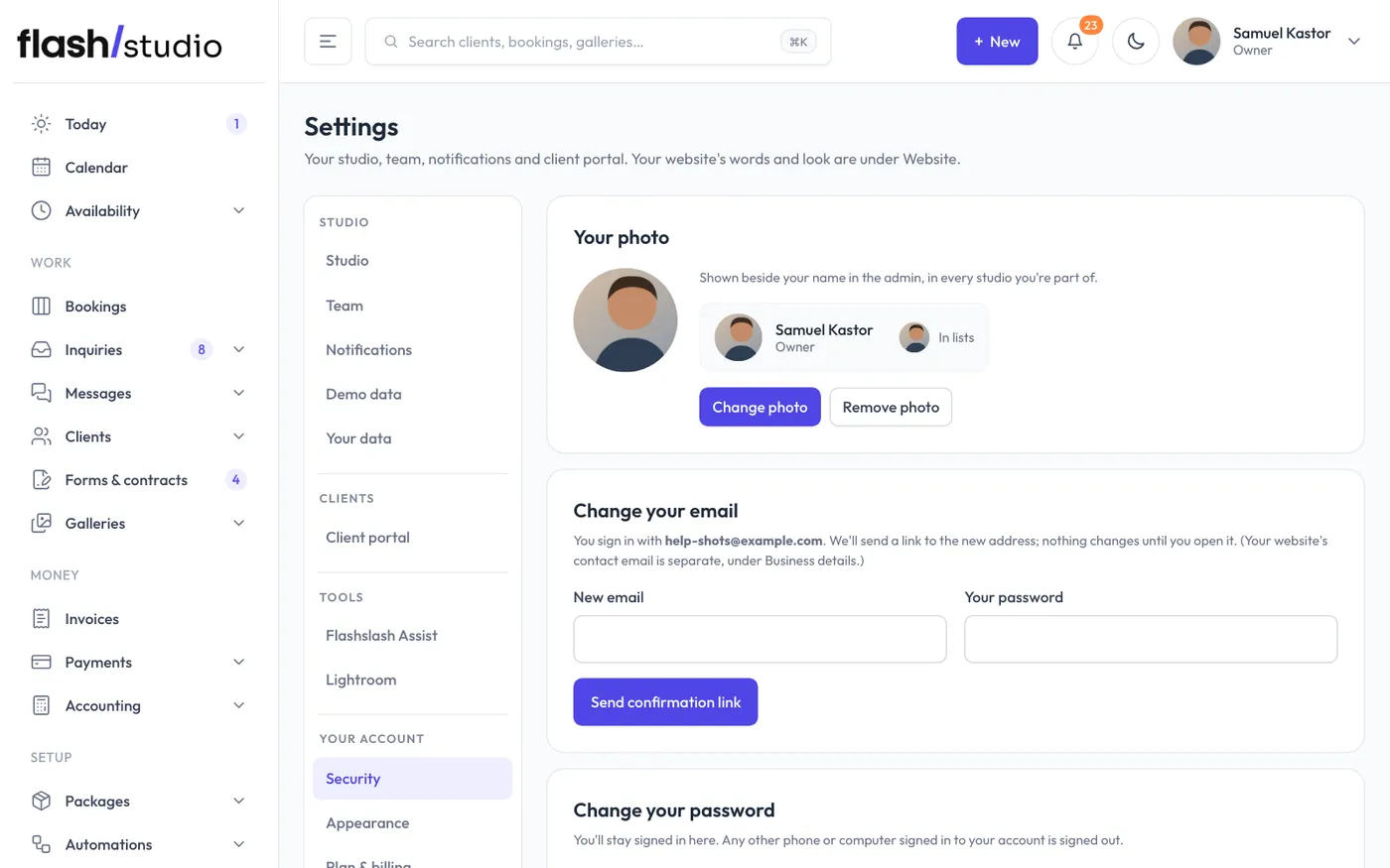 Settings > Security.