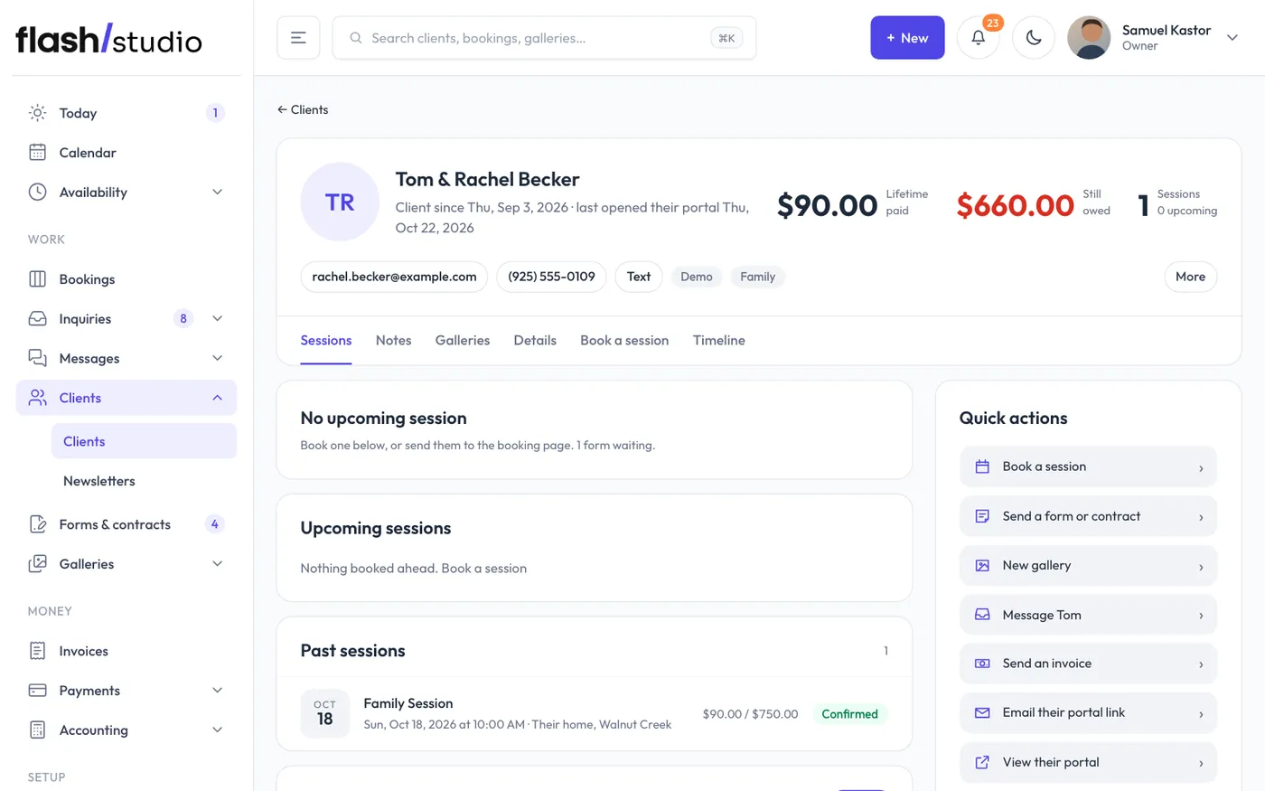 A client's page.