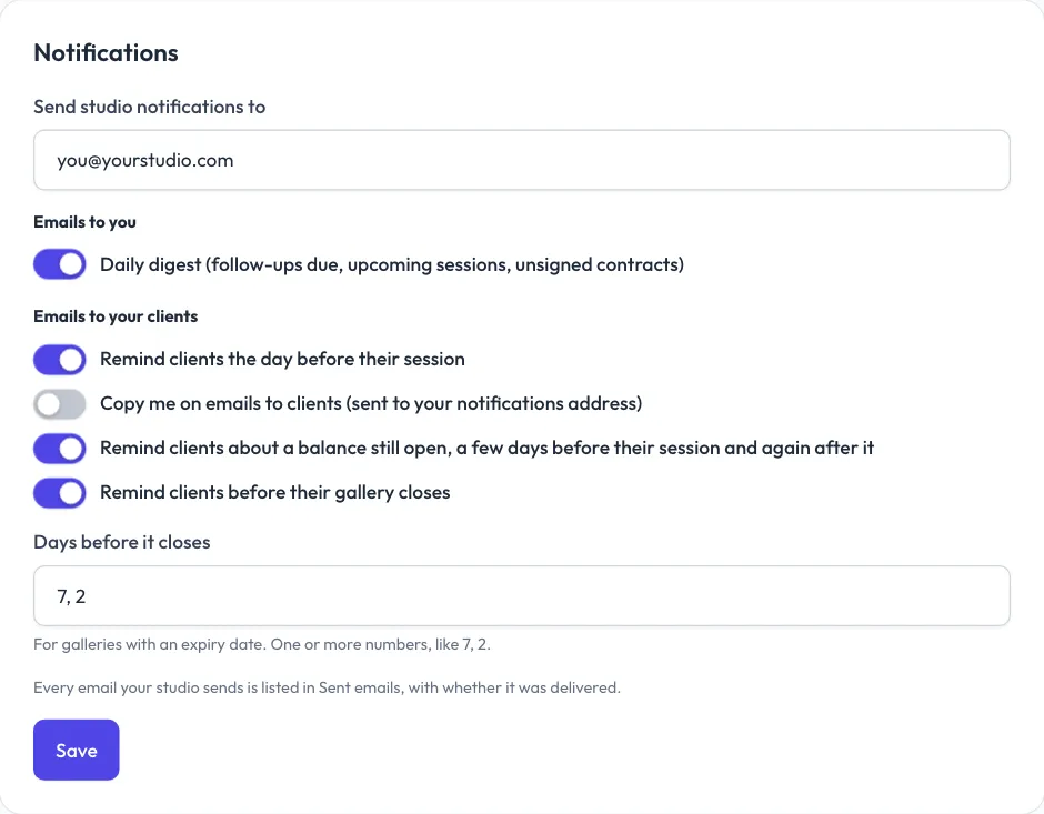 Settings > Notifications.