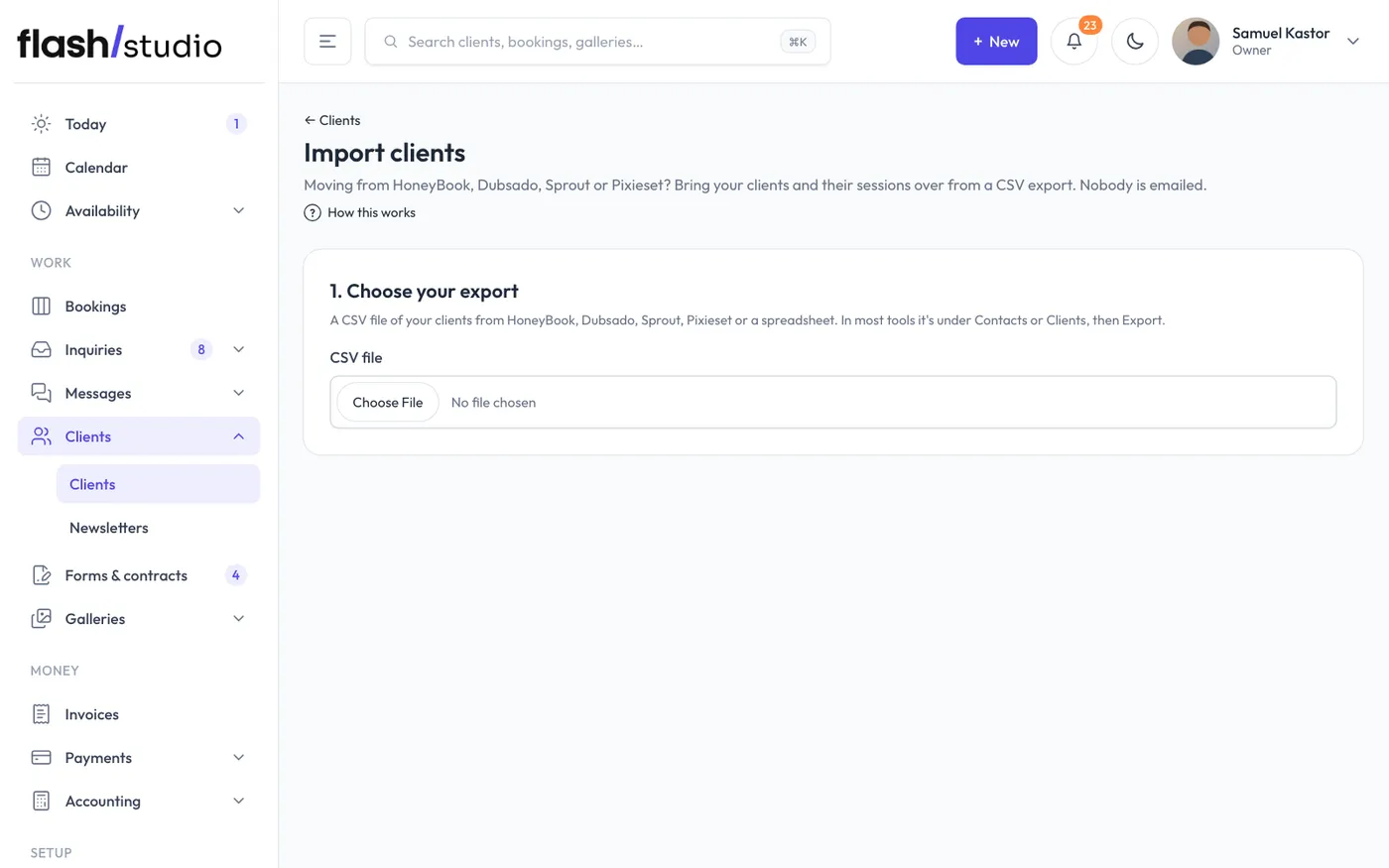 Importing clients.